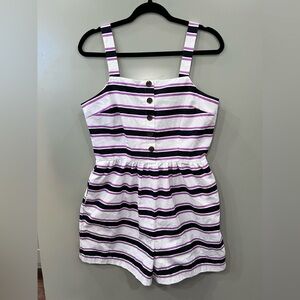 Who What Wear Striped White and Purple Romper